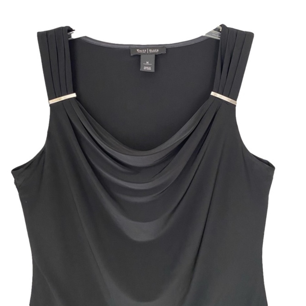 WHITE HOUSE/BLACK MARKET Sleeveless Top Lightweight Black Womens Size M - Picture 6 of 11
